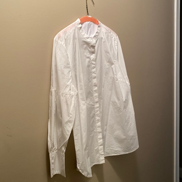 Ann Taylor Tops - EUC white size XL Ann Taylor no collar button up shirt